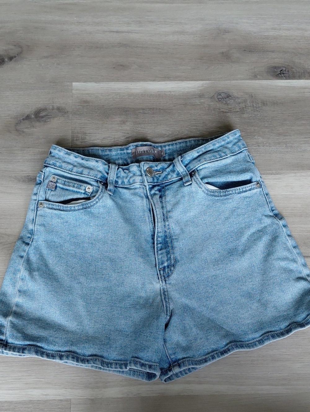Just USA Light Wash High-Rise Denim Shorts